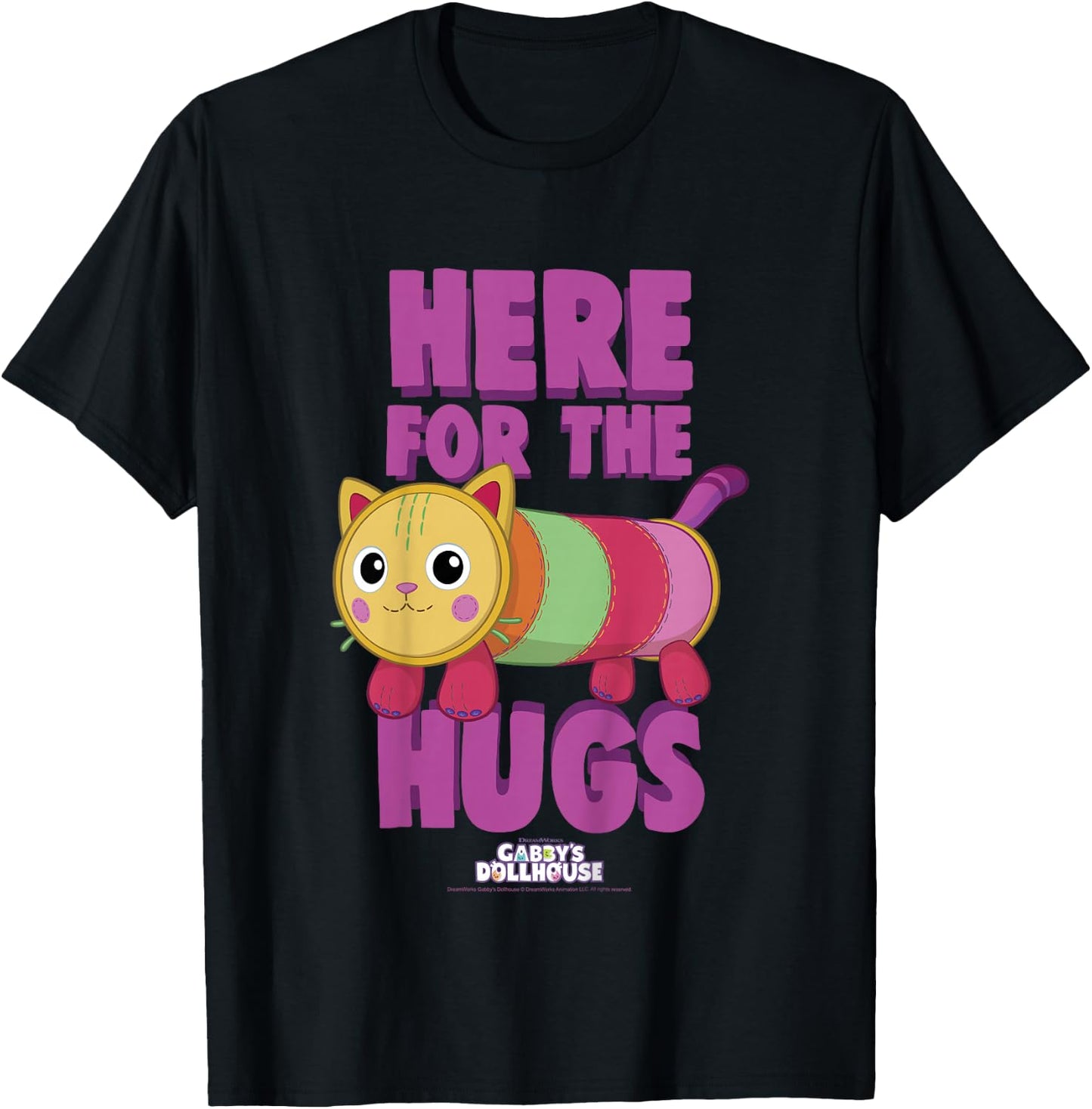 DreamWorks Gabby's Dollhouse Valentine's Day Pillow Cat T-Shirt - T-Shirt | Black