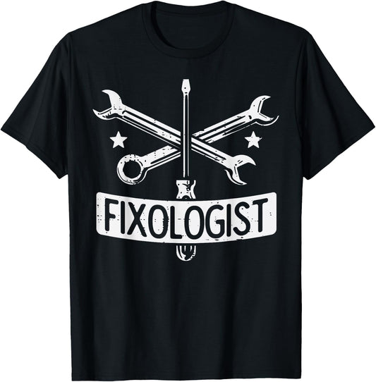 Fixologist Repair Car Technician Auto Mechanic Garage Men T-Shirt - T-Shirt | Black