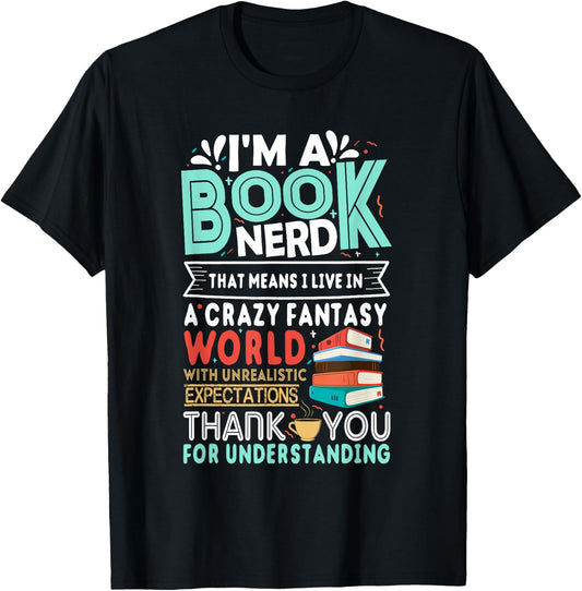 I'm A Book Nerd Funny Reading Gifts for Book Lovers T-Shirt - T-Shirt | Black
