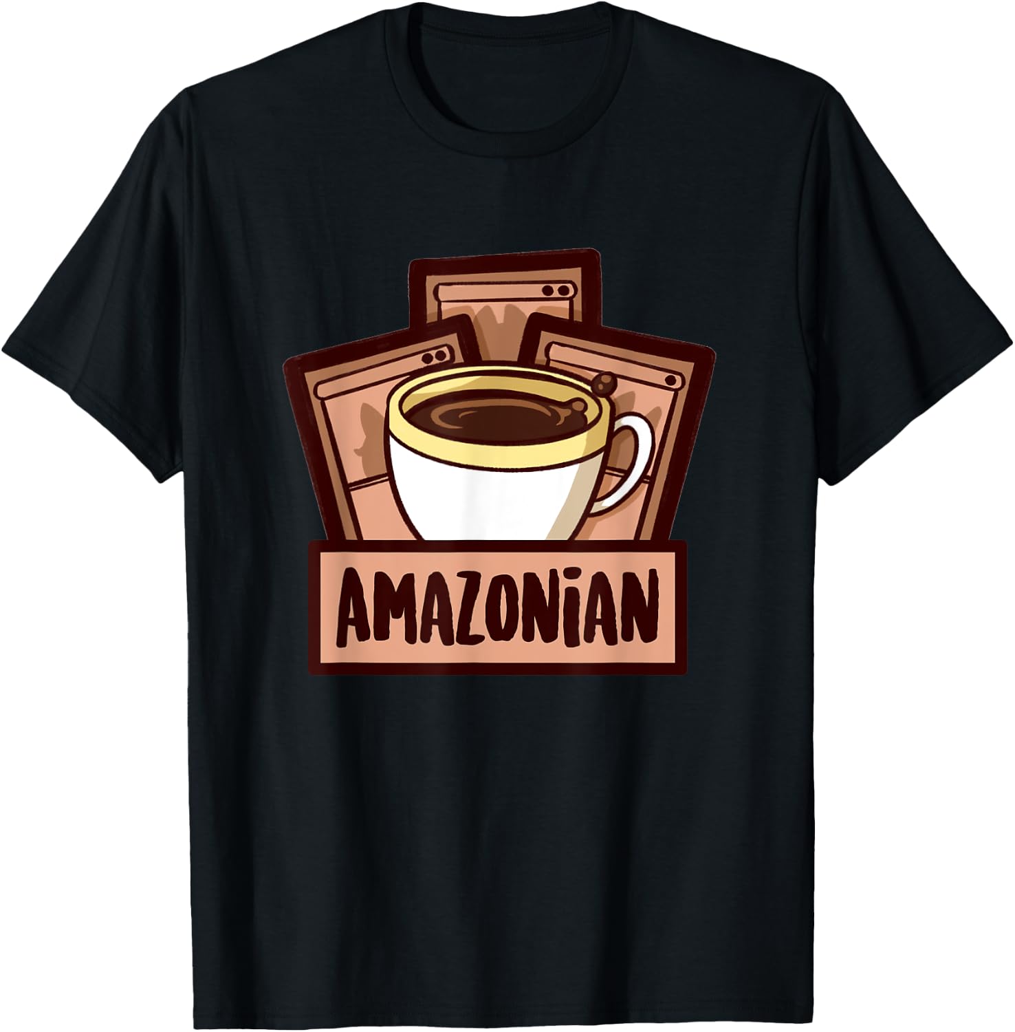 Amazonian's Coffee & Card Games T-Shirt - T-Shirt | Black