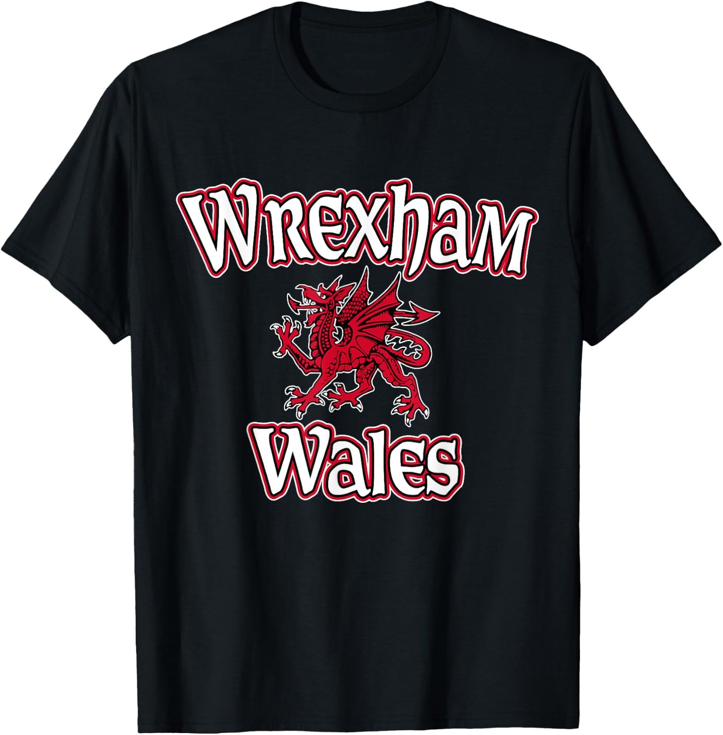 Wrexham Wales Dragon T-Shirt - T-Shirt | Black