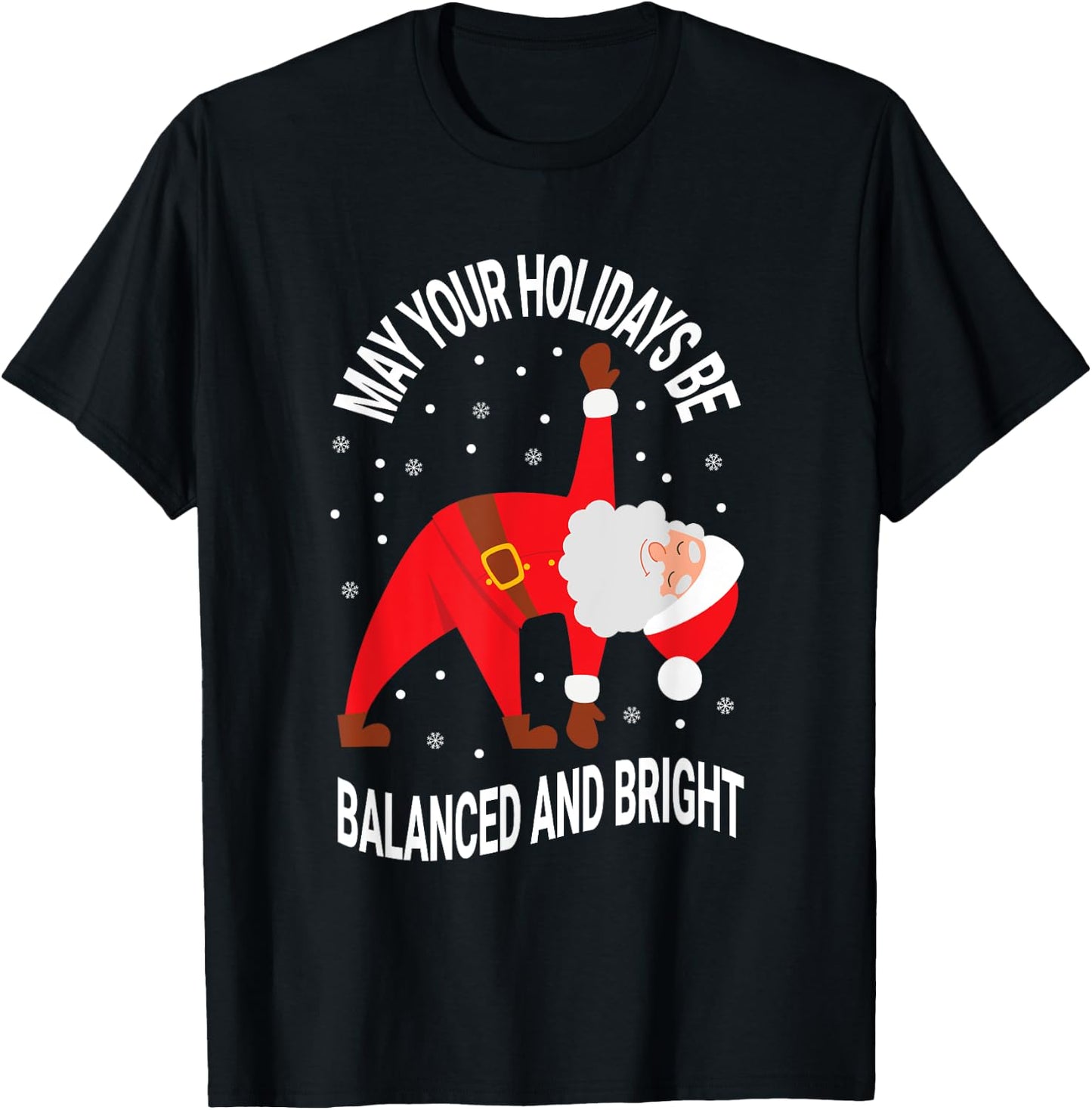 Yoga Practitioner Namasleigh Xmas Meditation Christmas Yoga T-Shirt - T-Shirt | Black