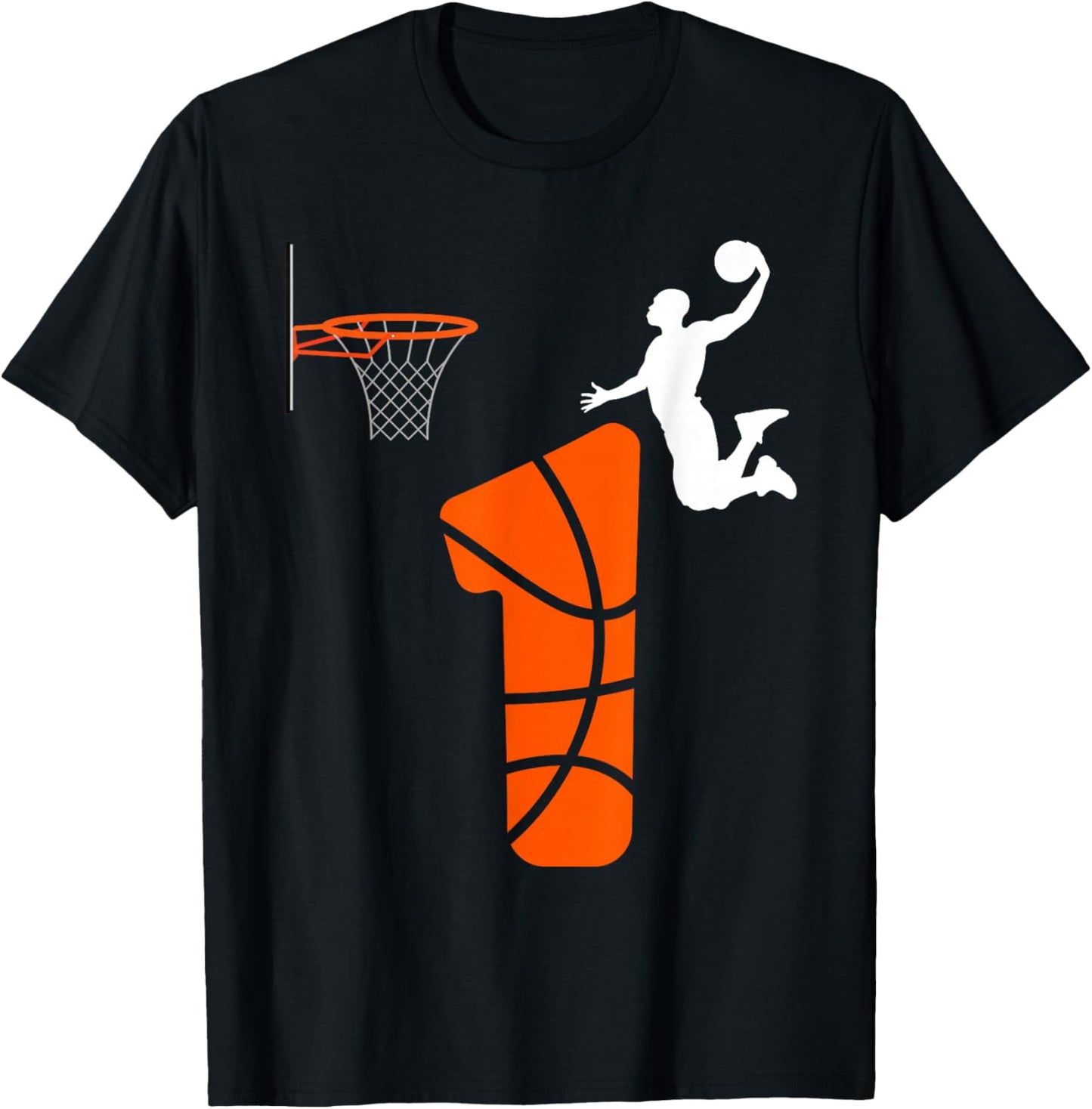 1 Year Old Slam Dunk Its My 1st Birthday Basketball T-Shirt - T-Shirt | Black