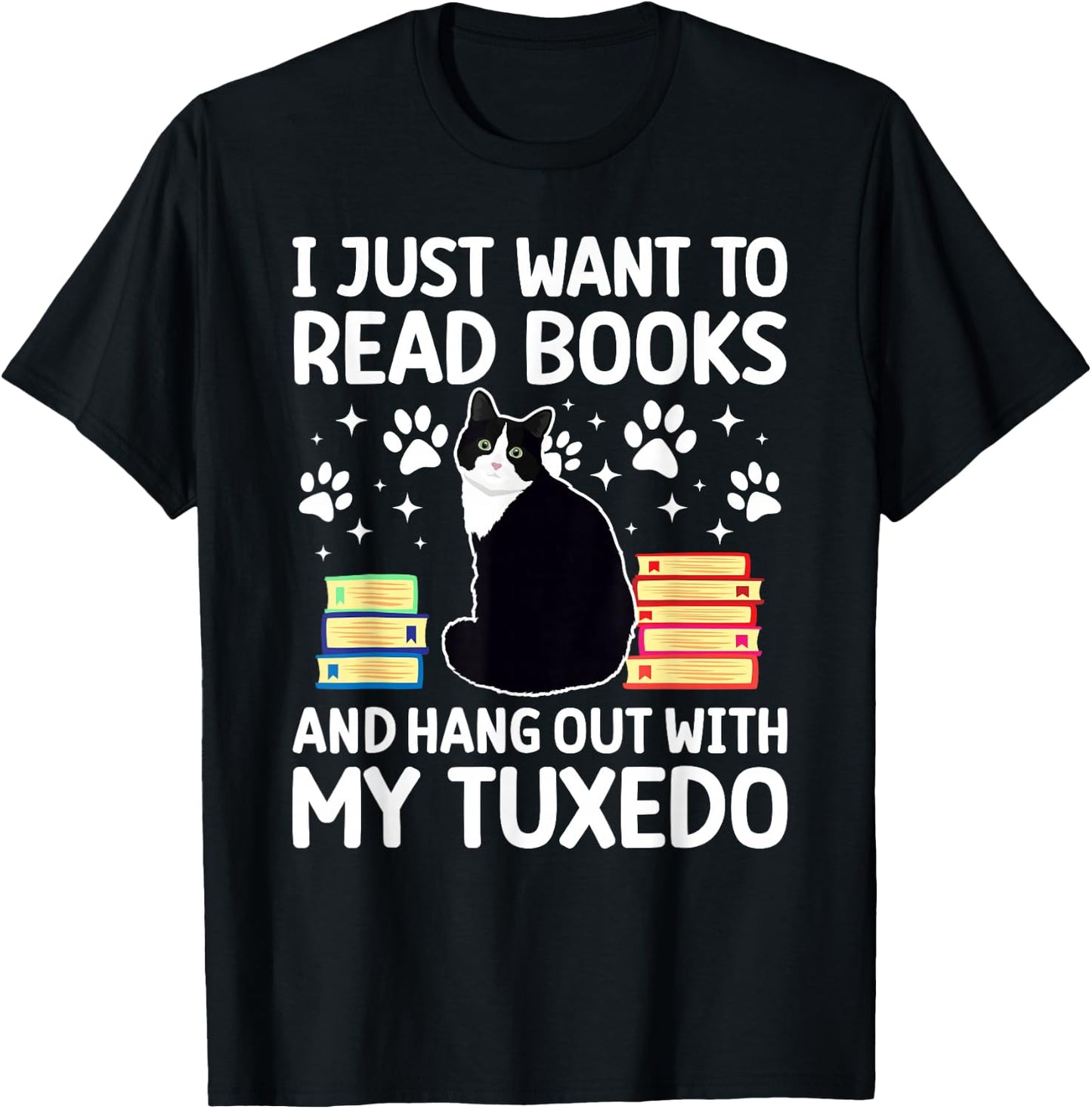Hang Out with My Tuxedo Cat Owner Tuxedo Cat Lover T-Shirt - T-Shirt | Black