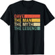 Dave The Man The Myth The Legend Vintage Gift Dave T-Shirt - T-Shirt | Black