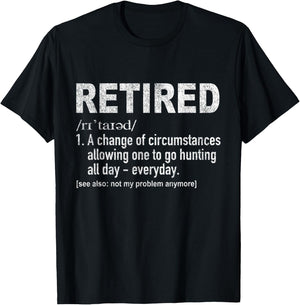 Funny Retired Definition Hunting Retirement Plan Retro T-Shirt - T-Shirt | Black