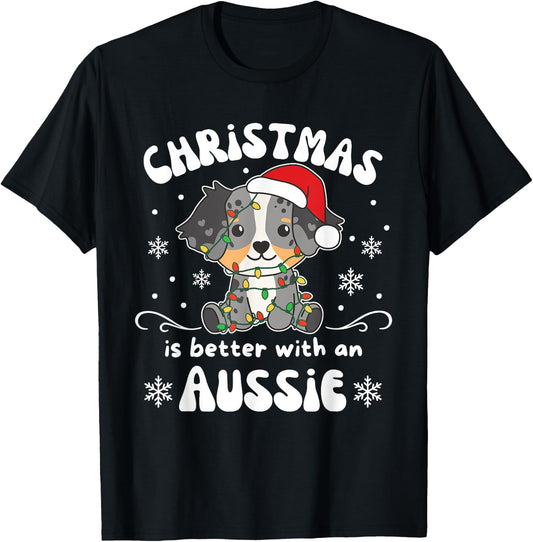 Christmas Is Better With An Aussie Cutie T-Shirt - T-Shirt | Black