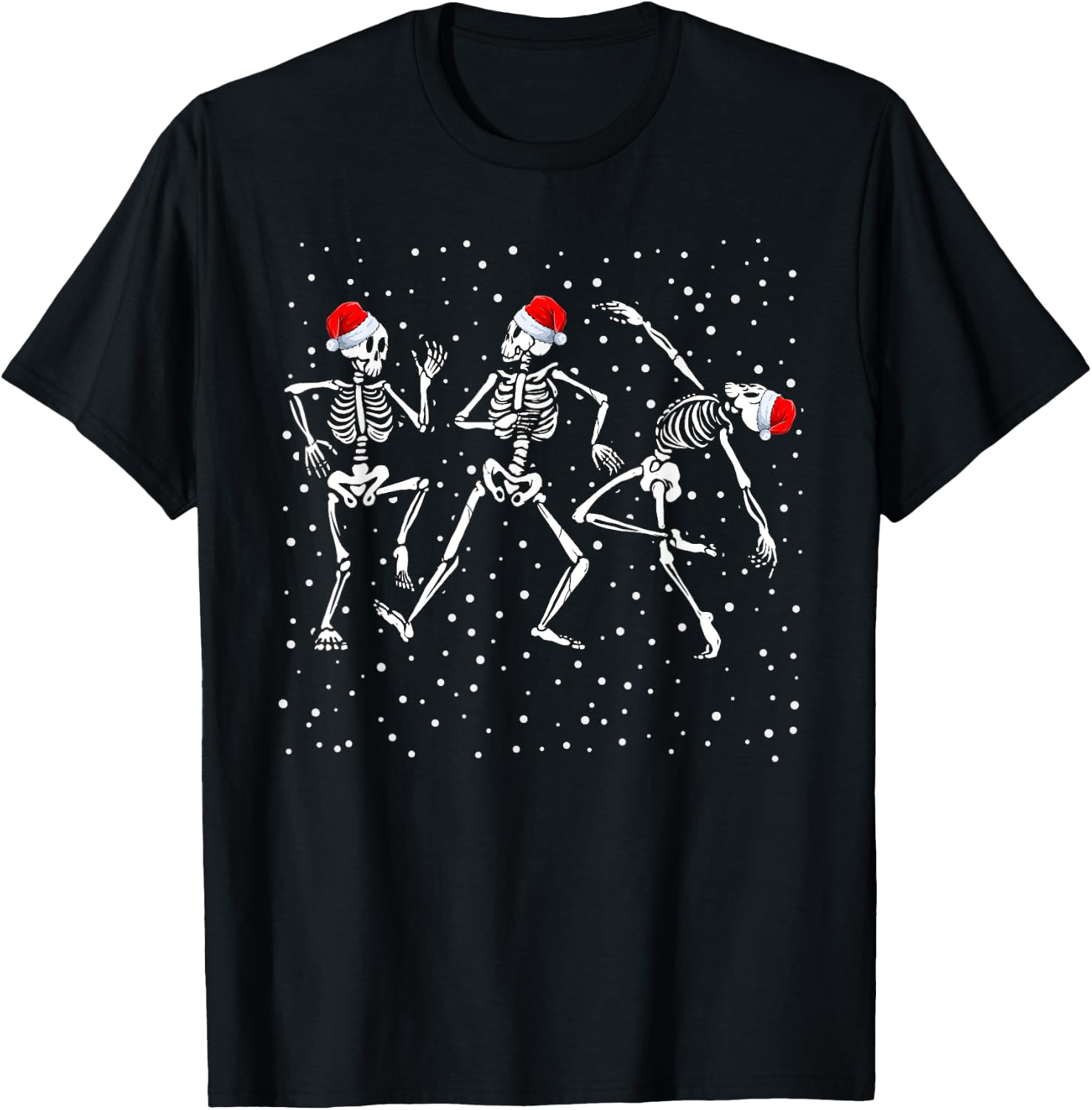Christmas Skeleton Dancing Funny Xmas T-Shirt - T-Shirt | Black