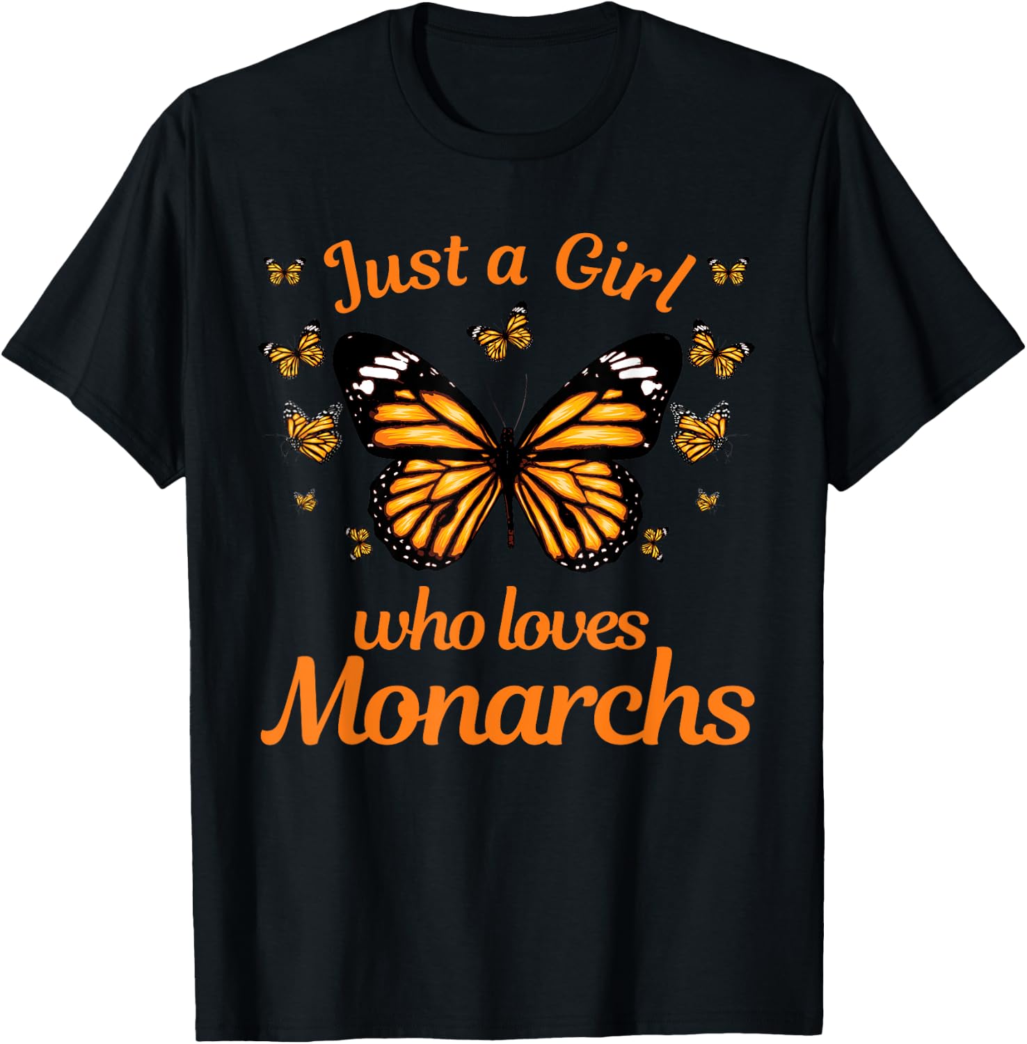 Funny Monarch Butterfly Art Girls Butterfly Lover T-Shirt - T-Shirt | Black