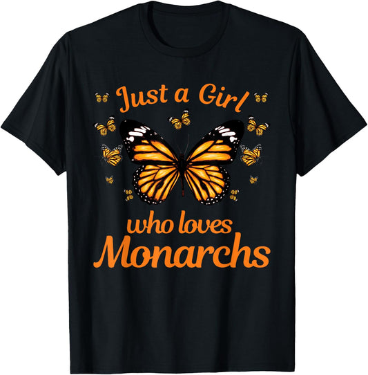 Funny Monarch Butterfly Art Girls Butterfly Lover T-Shirt - T-Shirt | Black
