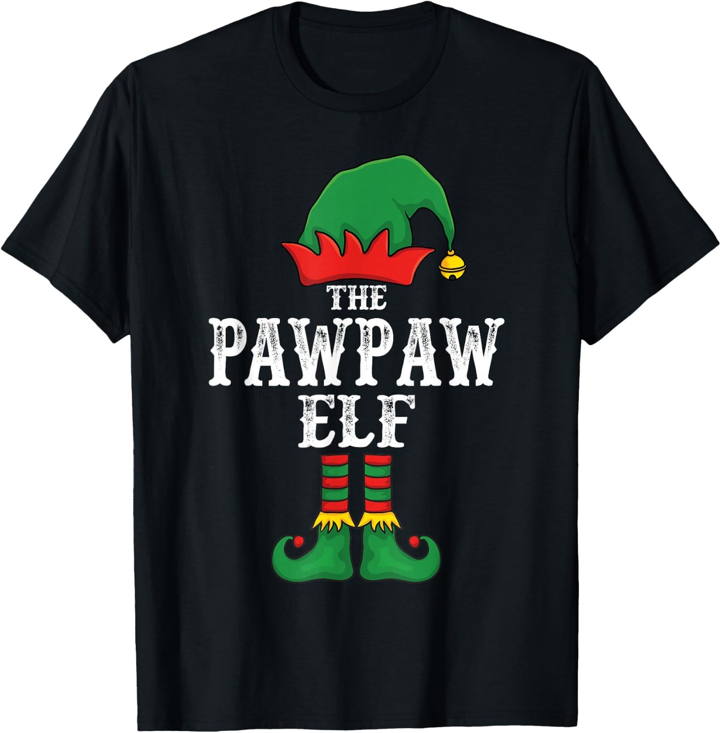 The Pawpaw Elf Christmas Pajama Idea Family Matching Funny T-Shirt - T-Shirt | Black