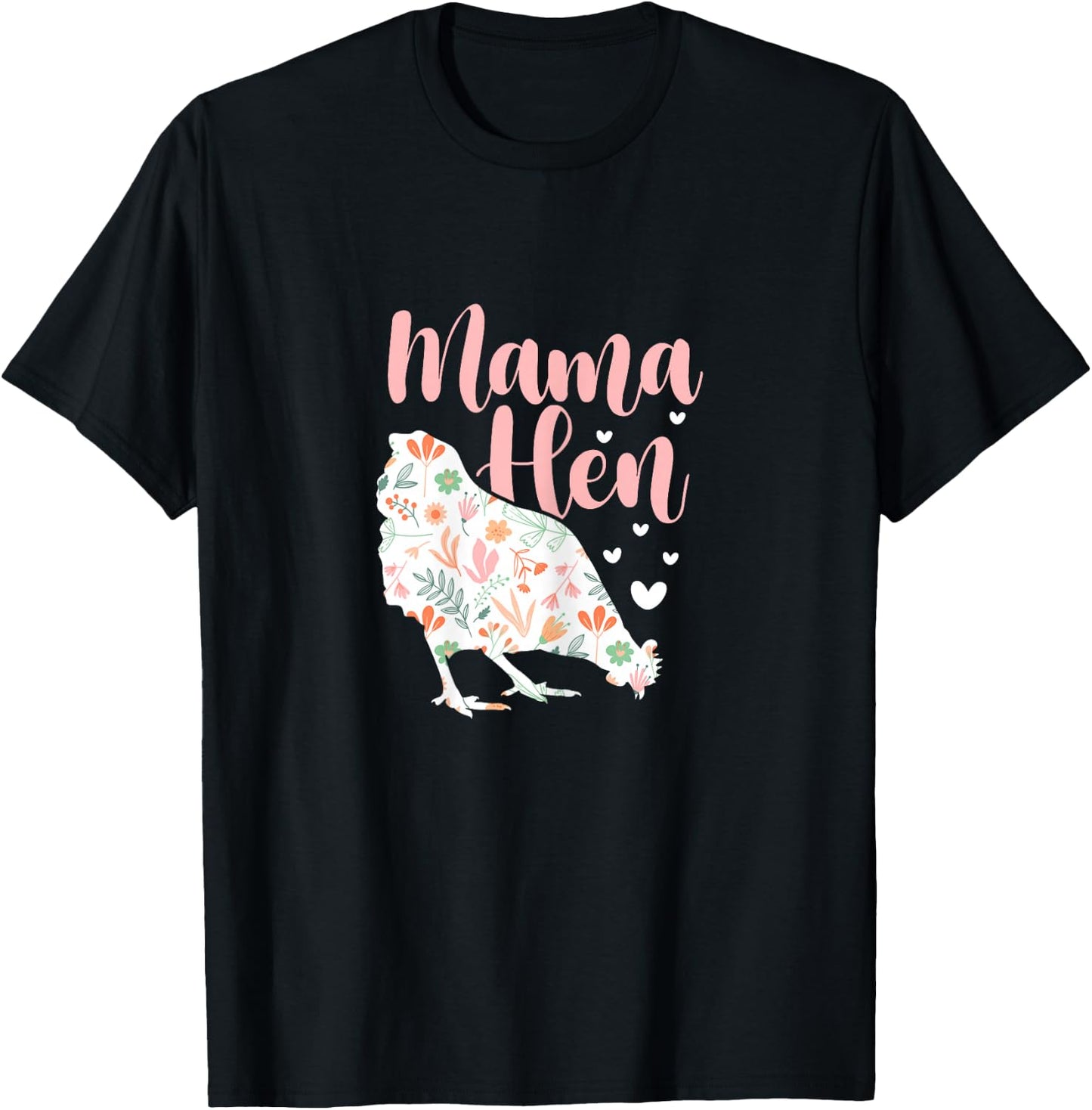 Mum Hen Chicken Mother Flowers Mother's Day T-Shirt - T-Shirt | Black