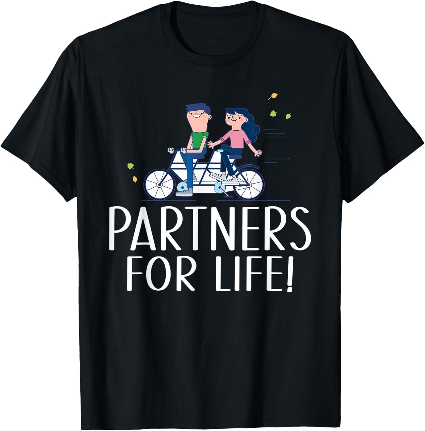Couple Outfit Partners for Life Tandem Bike T-Shirt - T-Shirt | Black