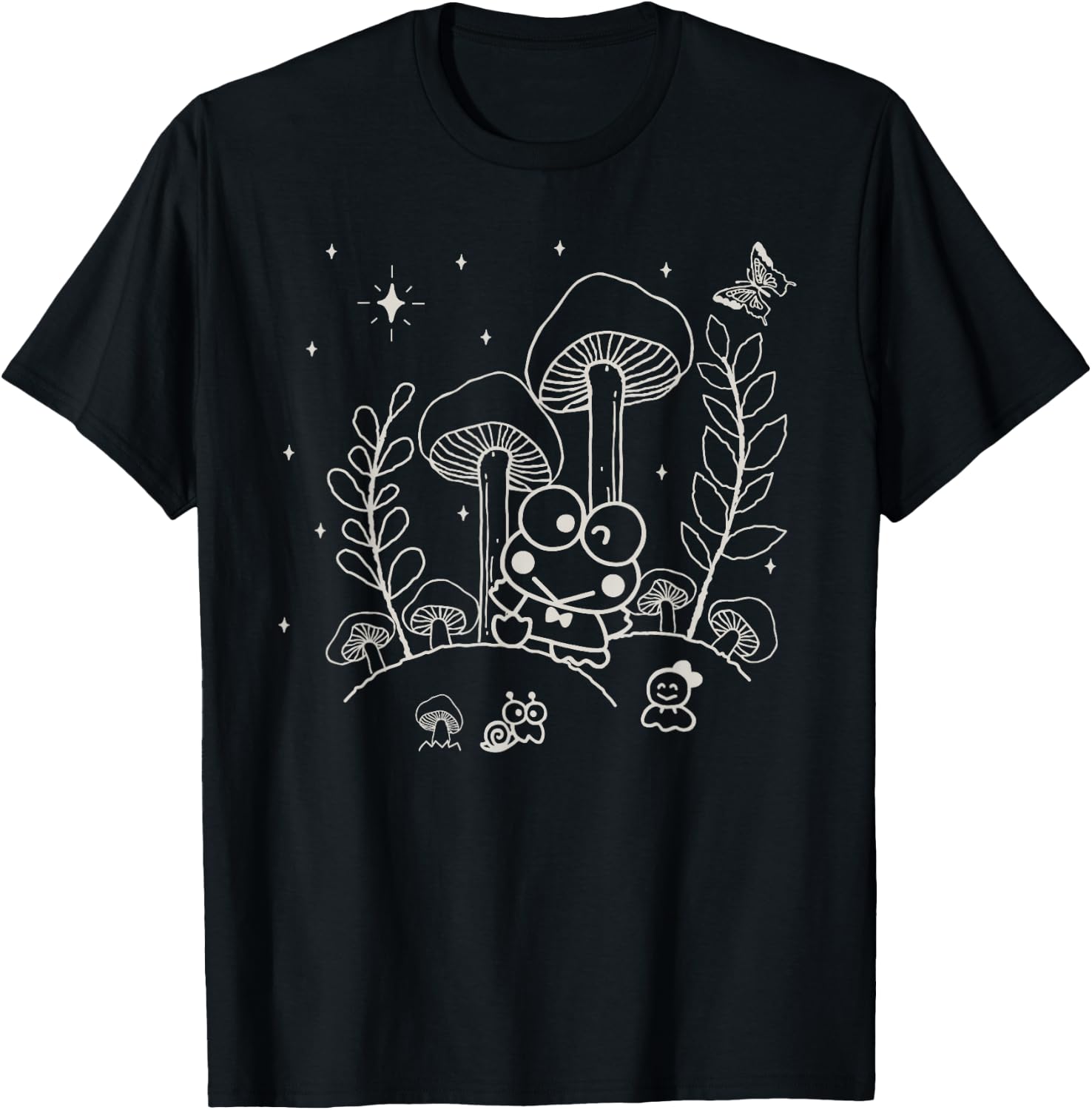 Keroppi Midnight Mushroom T-Shirt - T-Shirt | Black