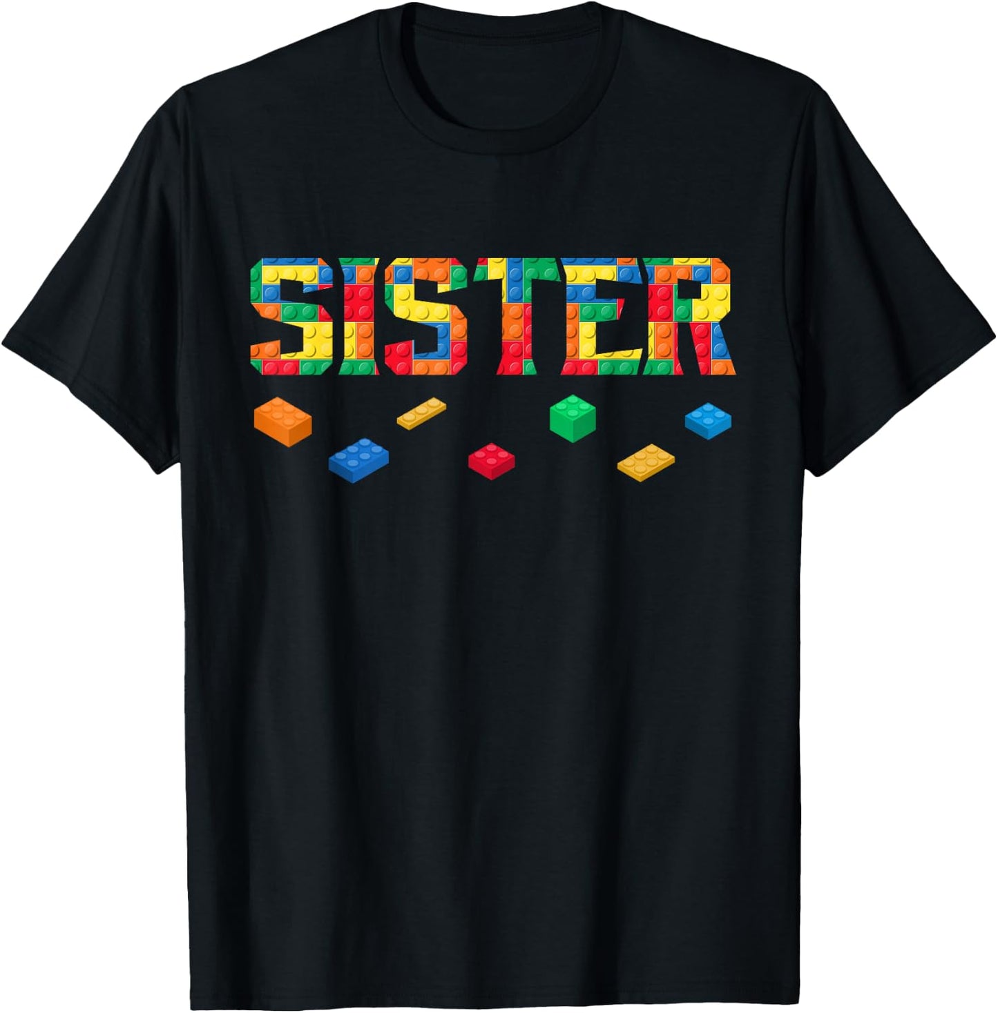 Master Builder Sister Birthday Boy Building Bricks Blocks T-Shirt - T-Shirt | Black