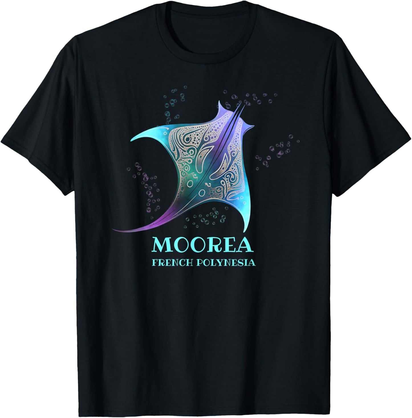 Stingray Manta Ray Scuba Diving, Moorea, French Polynesia T-Shirt - T-Shirt | Black