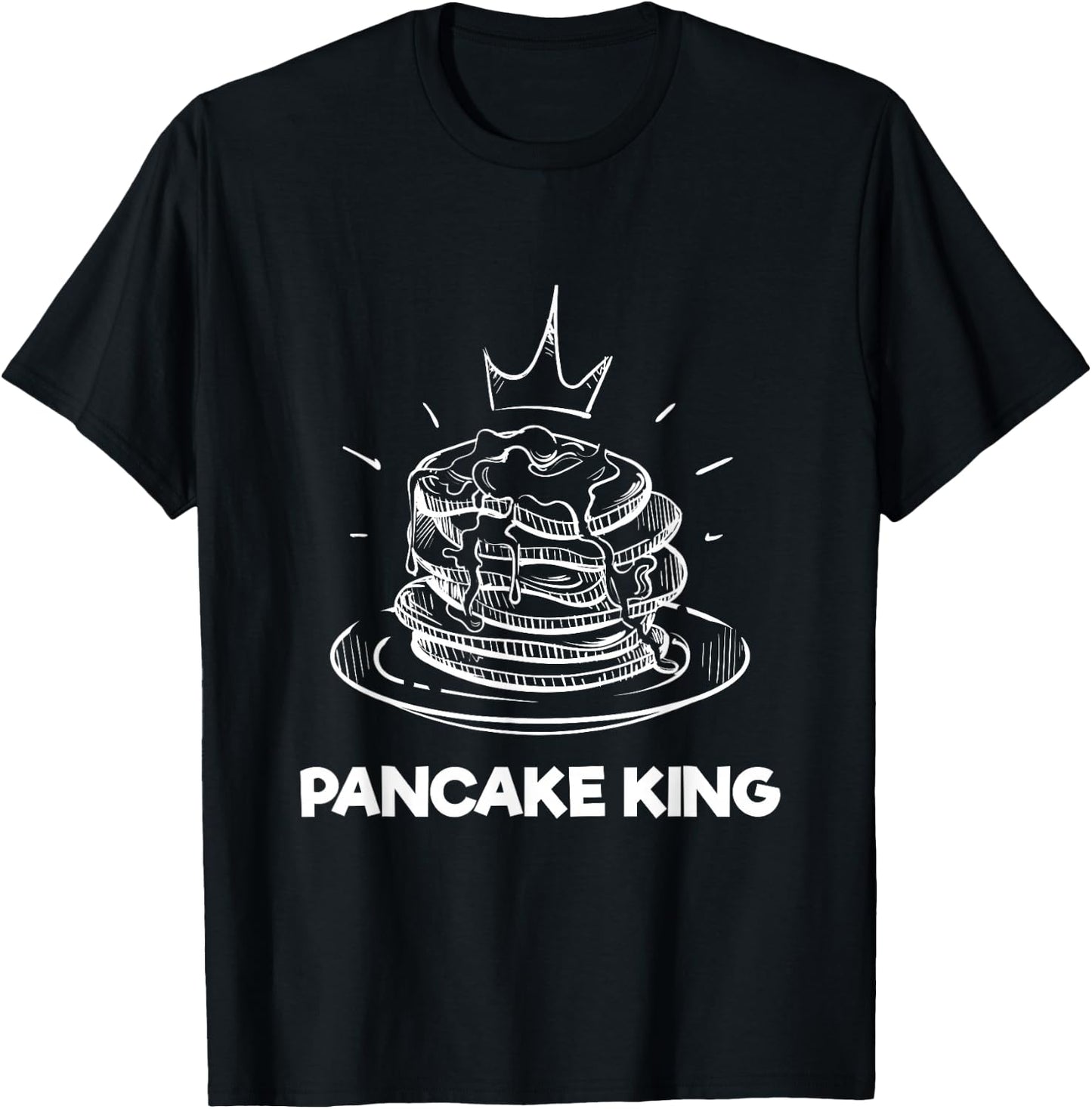 Pancake King Crown Funny Brunch Breakfast Lover T-Shirt - T-Shirt | Black