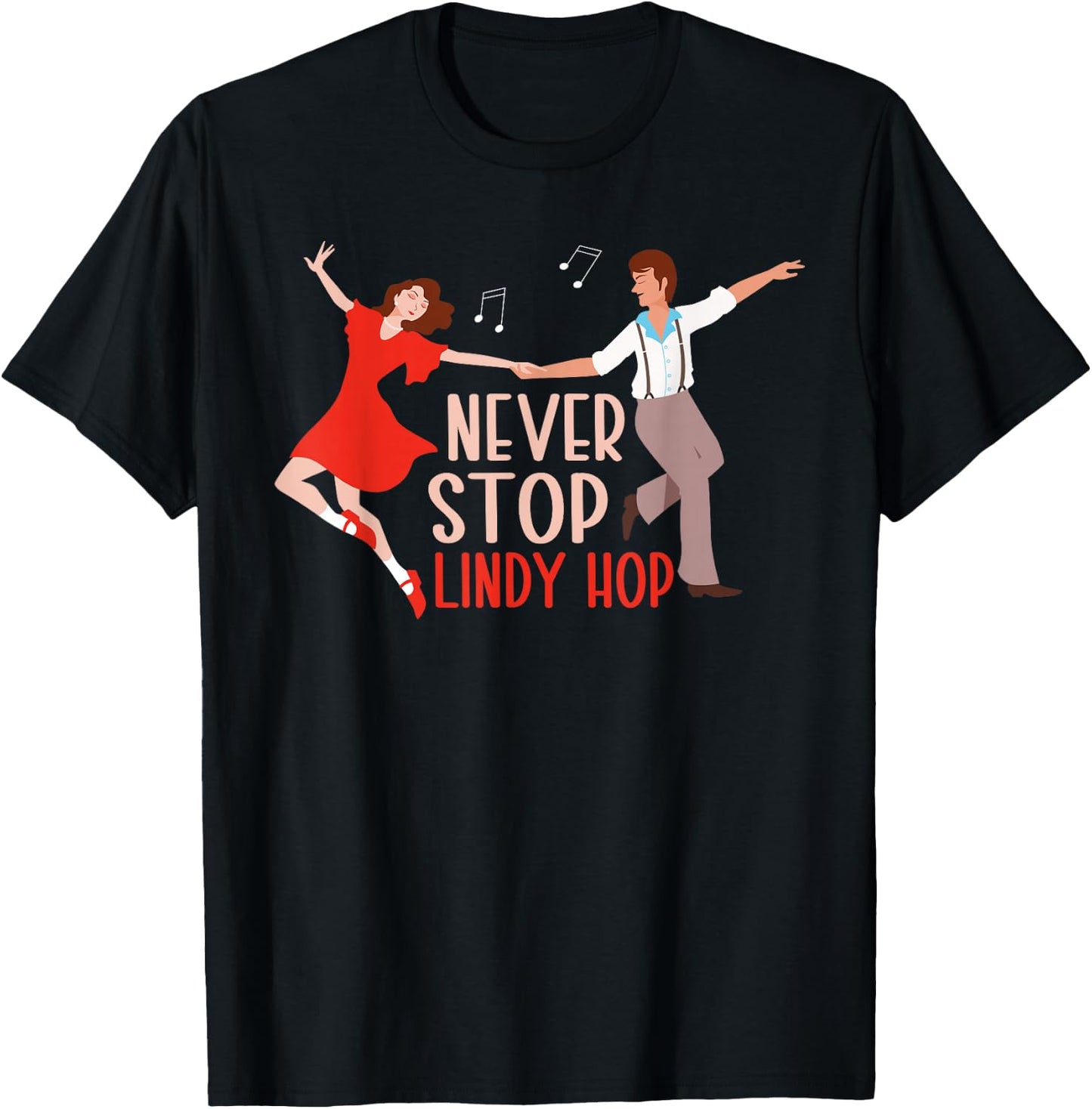 Lindy Hop Swing Dancer Dance T-Shirt - T-Shirt | Black