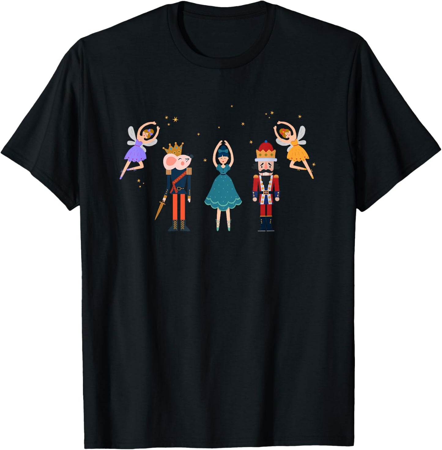 Nutcracker Mouse Ballet Dancing Fairy Sugar Plums Christmas T-Shirt - T-Shirt | Black