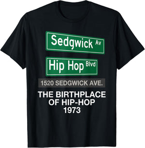 Hip Hop Birthplace 1520 Sedgwick Ave. 50 Years Of Hip-Hop T-Shirt - T-Shirt | Black