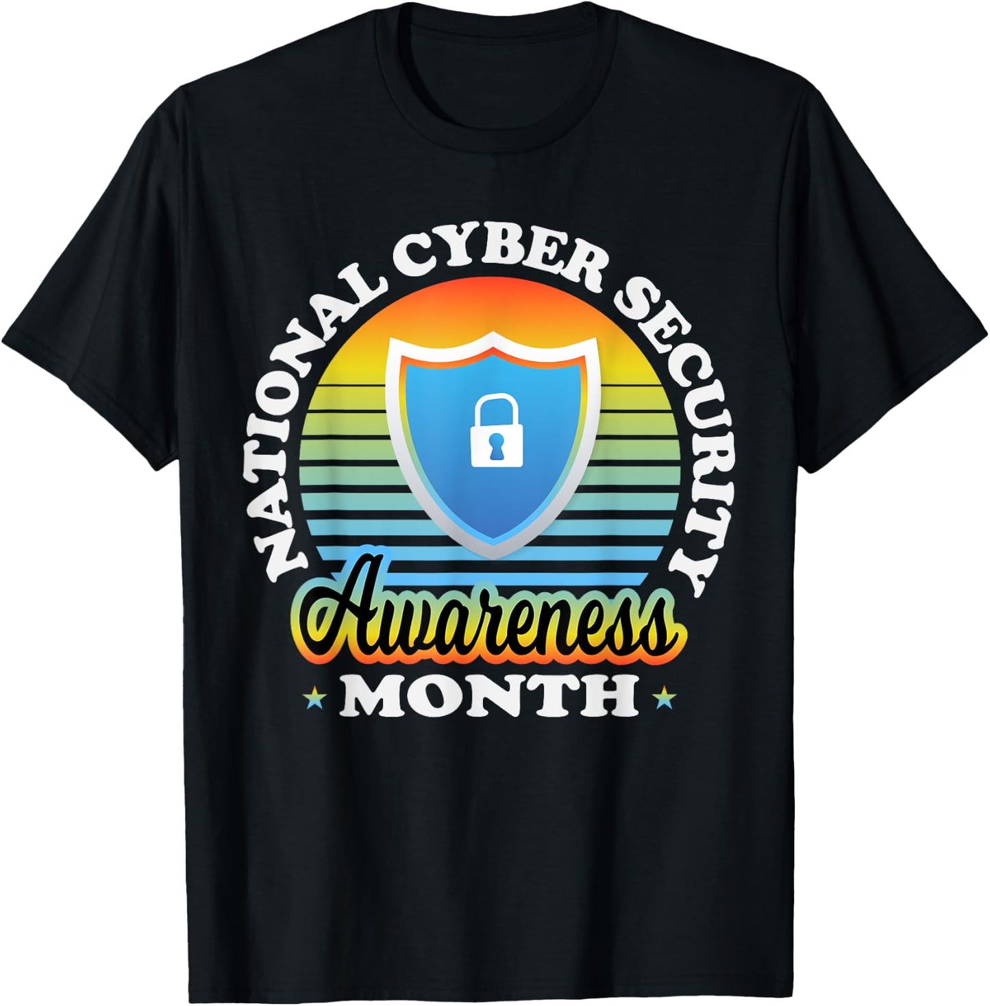 National Cyber Security Awareness Month Tech Security Team T-Shirt - T-Shirt | Black