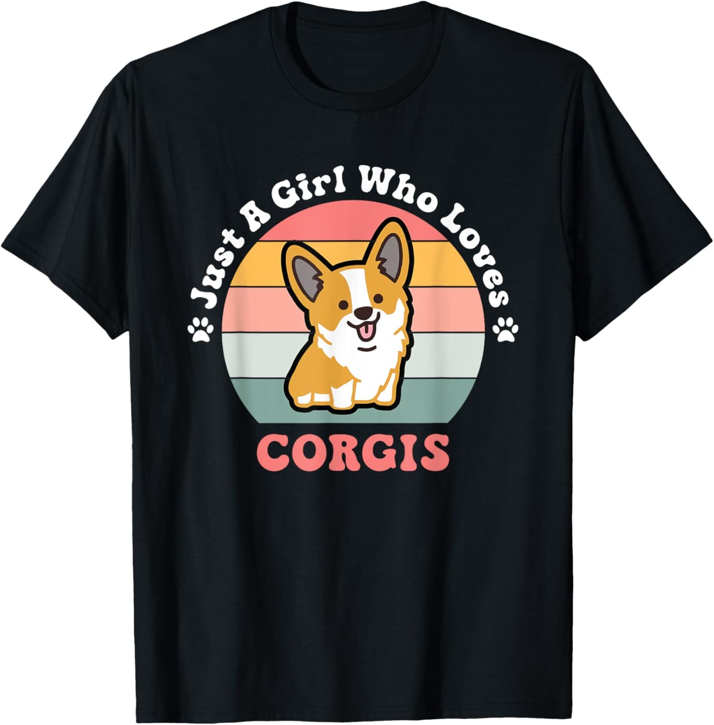 Just A Girl Who Loves Corgis Corgi Dog Design T-Shirt - T-Shirt | Black