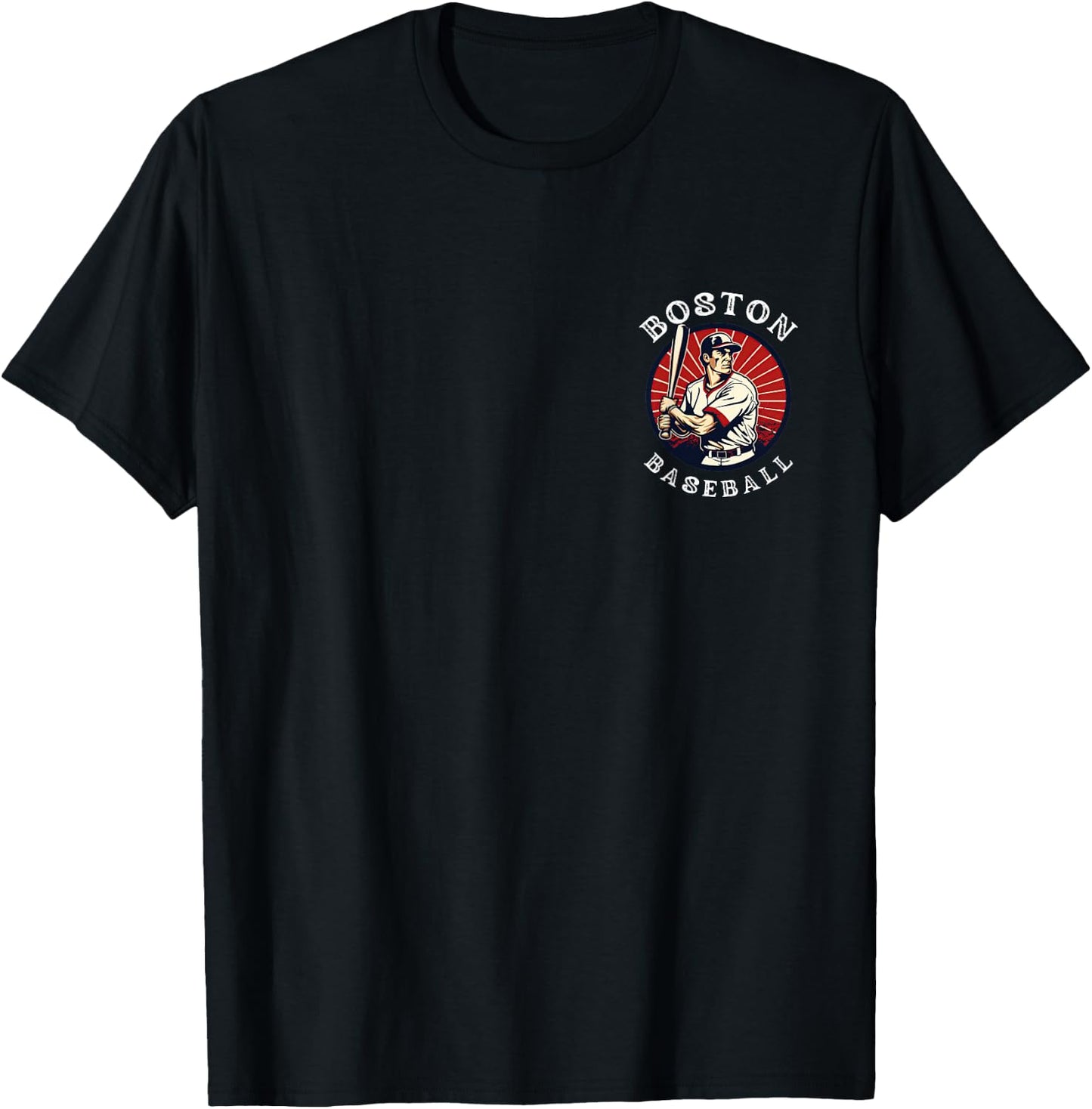Boston Baseball Vintage Player Retro Baseball Lover T-Shirt - T-Shirt | Black