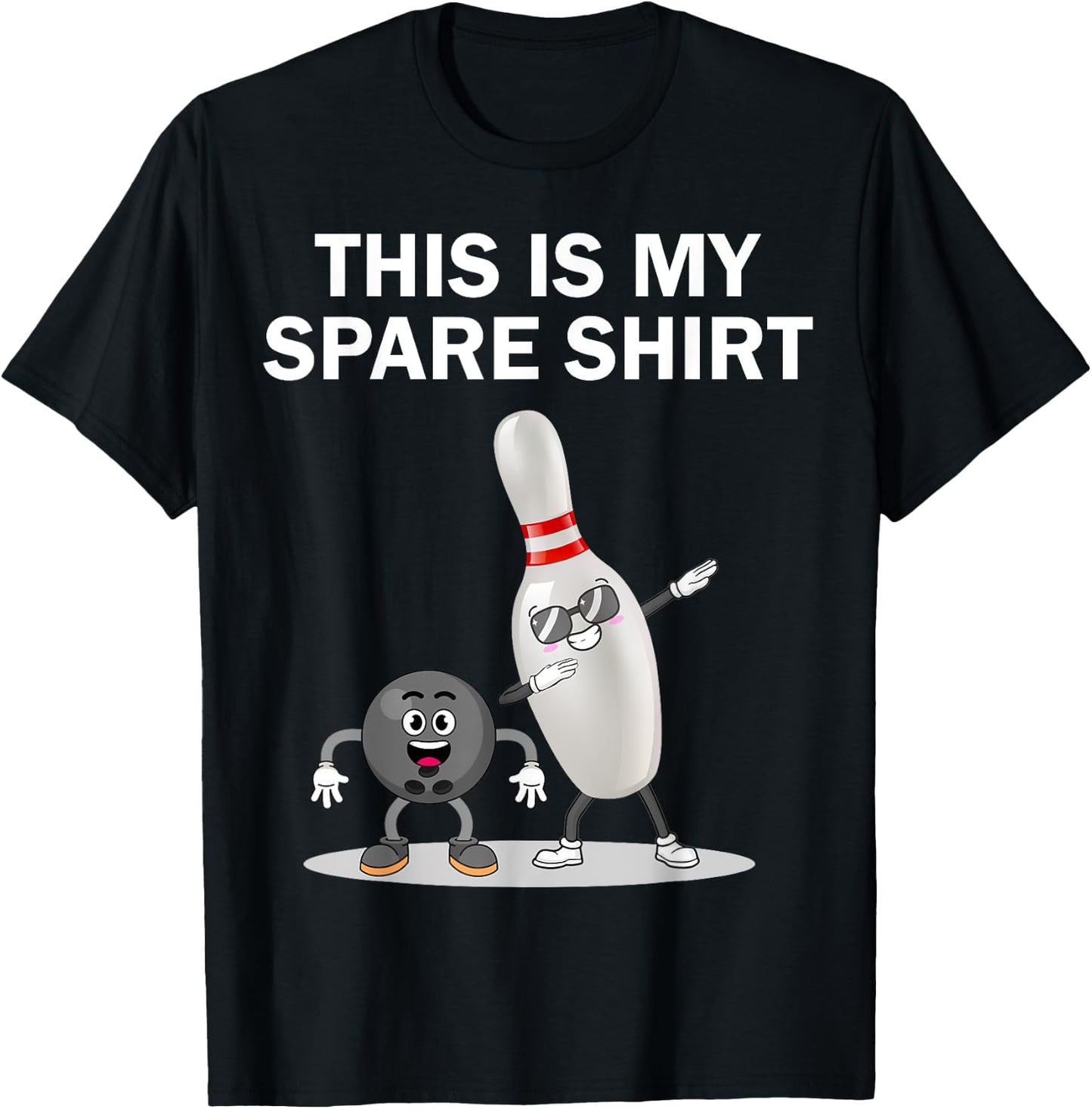 Funny Bowling Dabbing This is My Spare Shirt Bowling T-Shirt - T-Shirt | Black