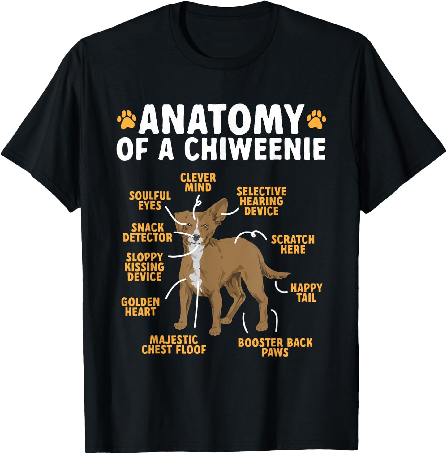 Anatomy Of A Chiweenie Dog Owner Men Women T-Shirt - T-Shirt | Black