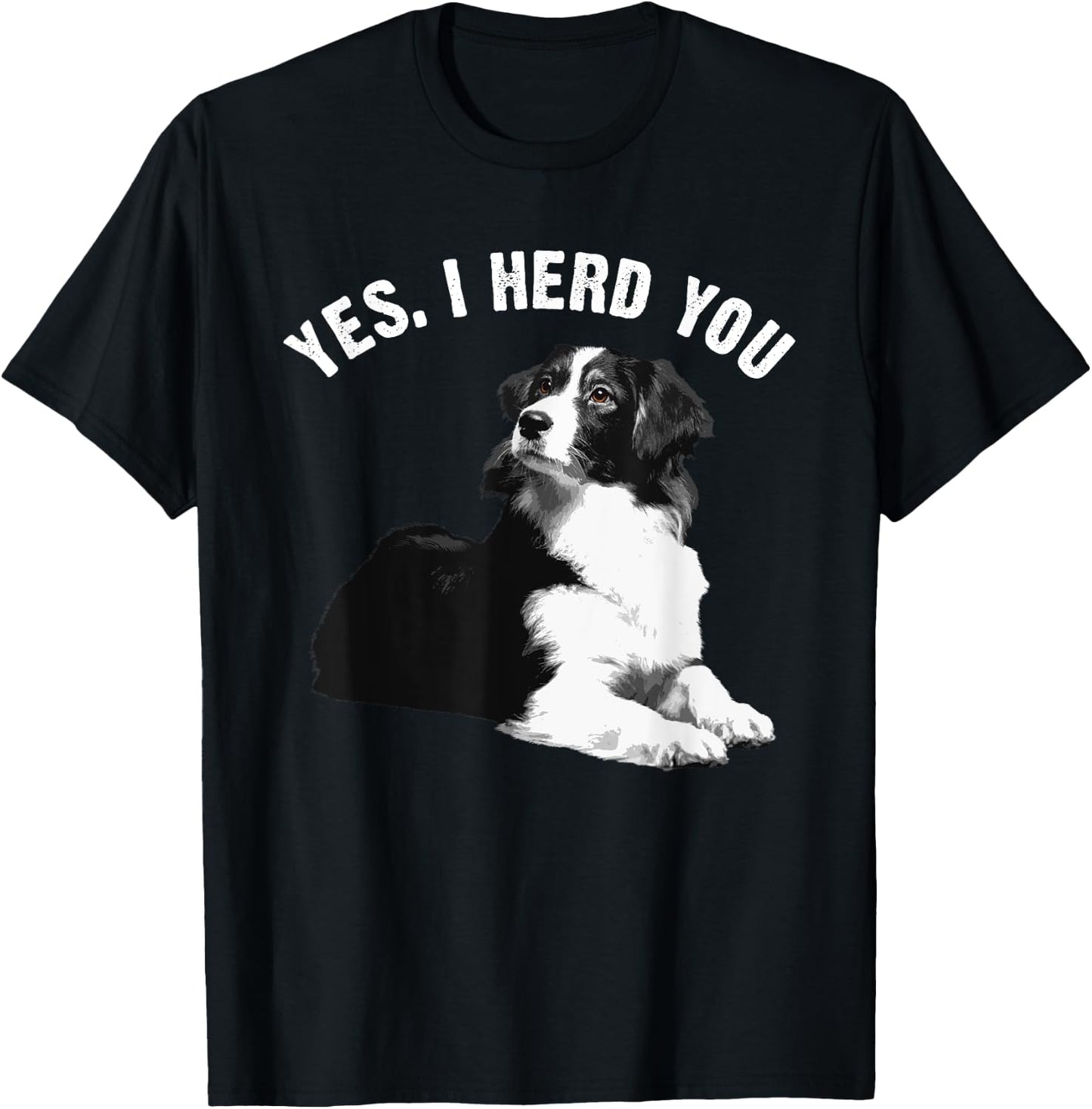 Funny Border Collie Art Men Women Puppy Border Collie Lovers T-Shirt - T-Shirt | Black