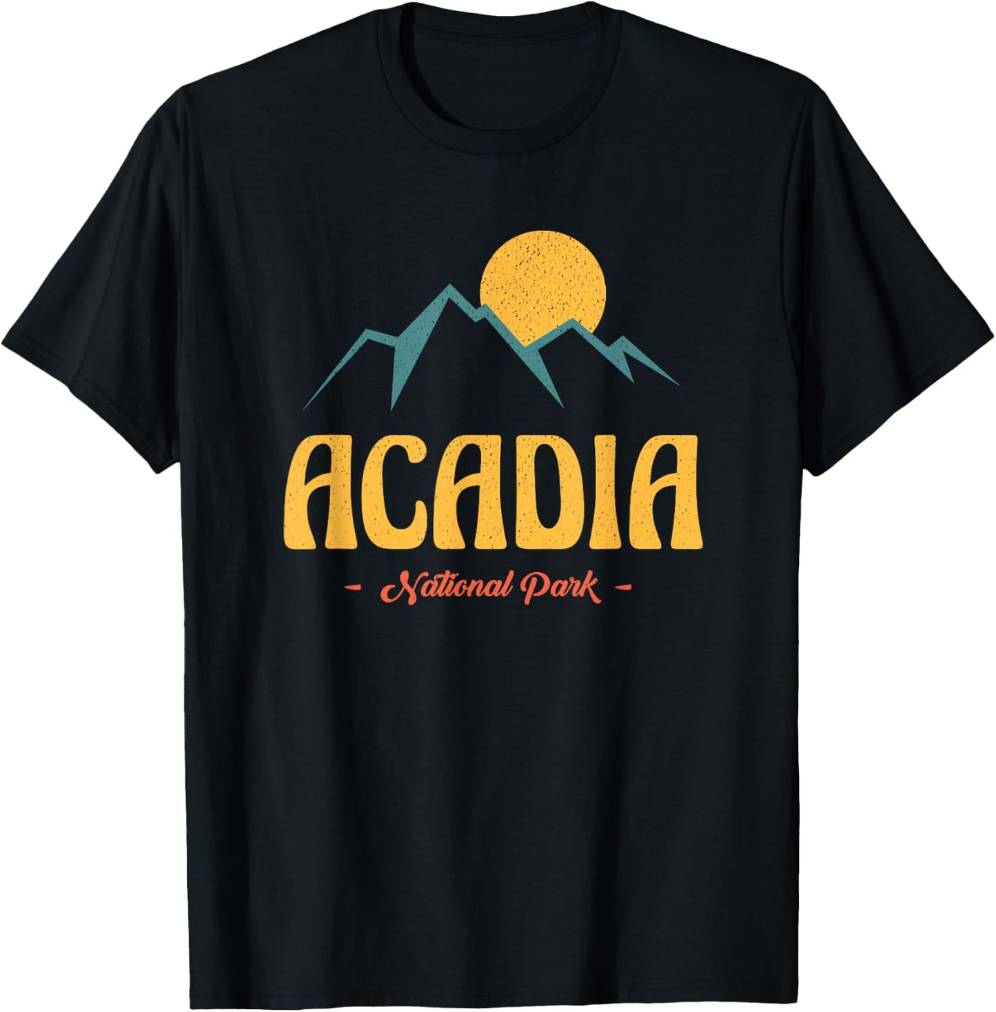 US Adventure Vintage Acadia National Park Souvenirs T-Shirt - T-Shirt | Black