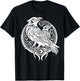 Odins Raven Norse Mythology Viking Birds Celtic Knots Asgard T-Shirt - T-Shirt | Black