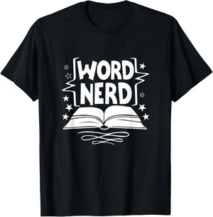 Word Nerd Reading Book Lover Bookworm Bookish Librarian T-Shirt - T-Shirt | Black