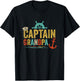 Captain Grandpa Pontoon Lake Sailor Fishing Boating T-Shirt - T-Shirt | Black