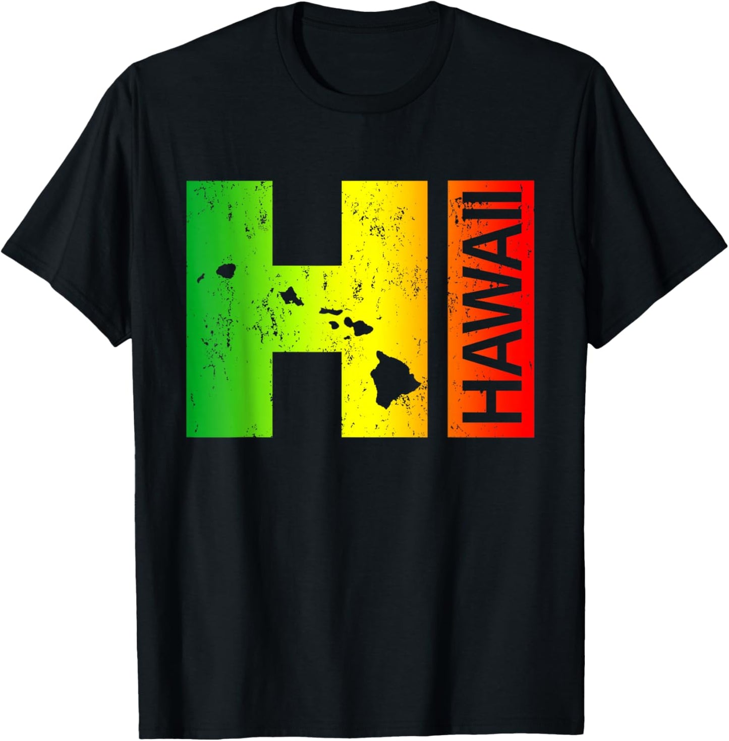 HI Hawaii Islands Hawaiian Beach T-Shirt - T-Shirt | Black