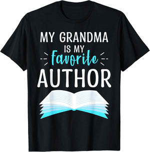 My Grandma Is My Favorite Author Proud Mom Book Journalist T-Shirt - T-Shirt | Black