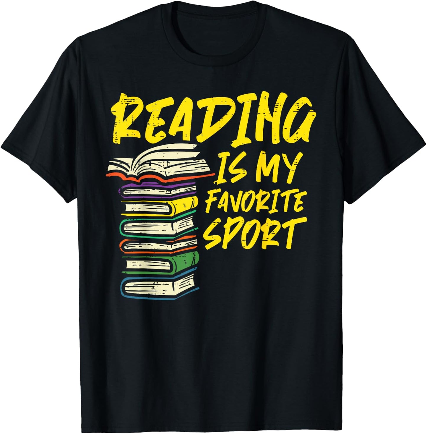 Reading Is My Favorite Sport Book Lover Bookworm Librarian T-Shirt - T-Shirt | Black