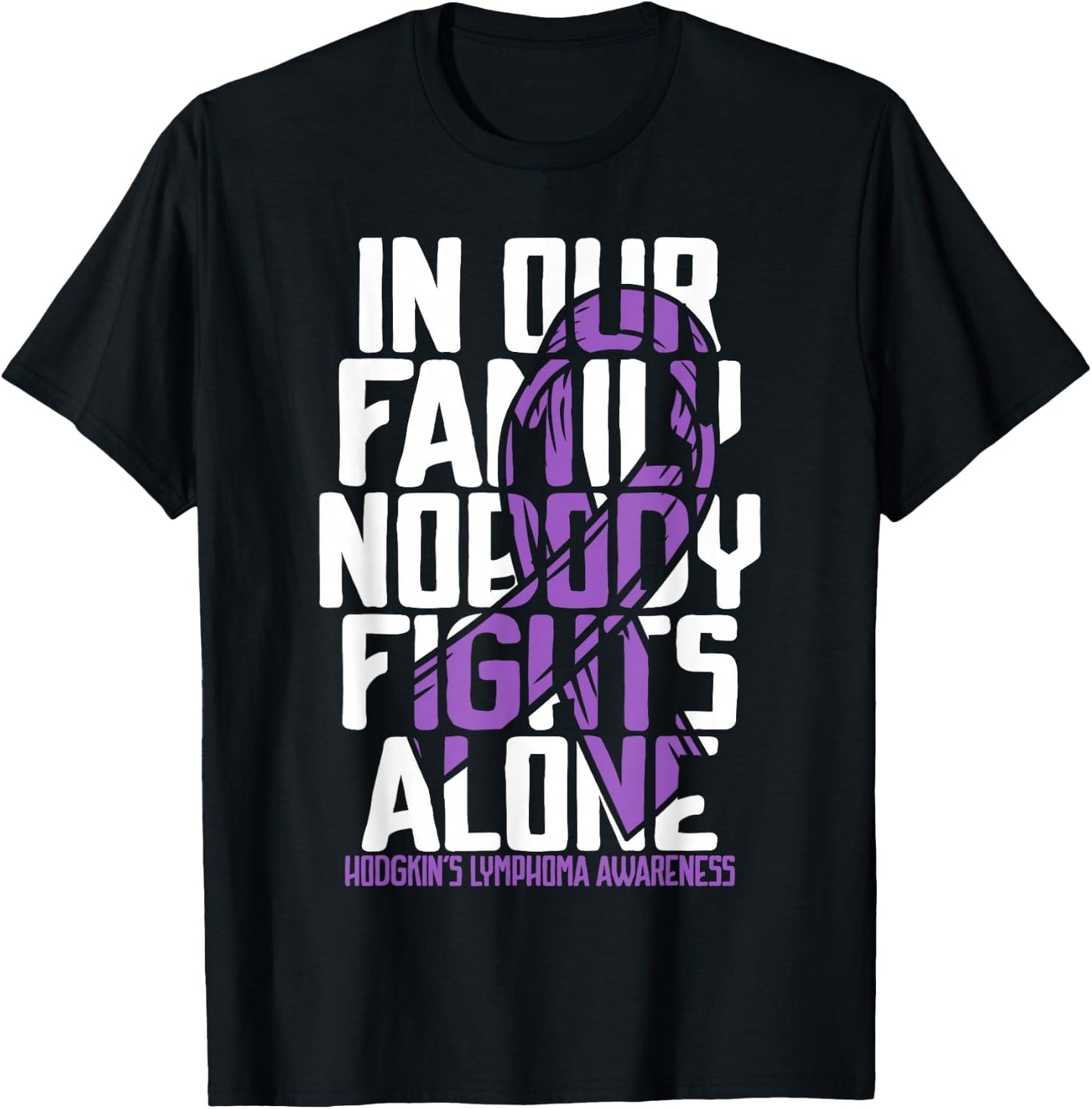 Hodgkins Lymphoma Purple Family Hodgkin's Lymphoma Awareness T-Shirt - T-Shirt | Black