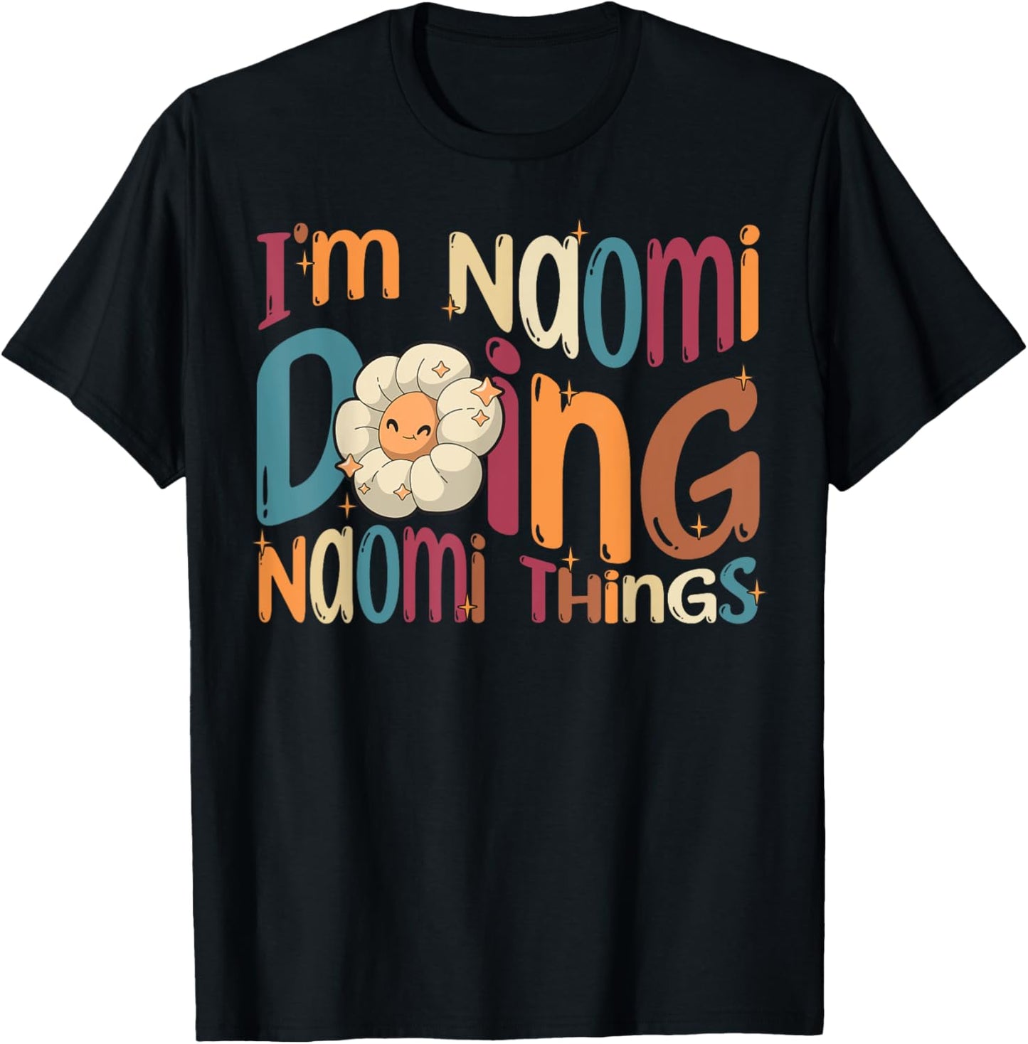 Naomi Happy Birthday , Women's Retro Sports Cartoon , Black, Small T-Shirt - T-Shirt | Black