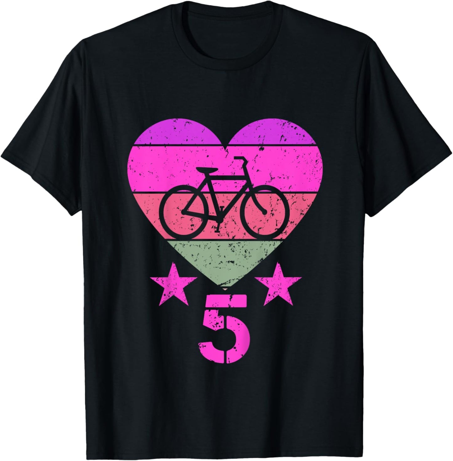 Bicycle Birthday 5 Year Old Boy Girl Bike 5th Birthday T-Shirt - T-Shirt | Black
