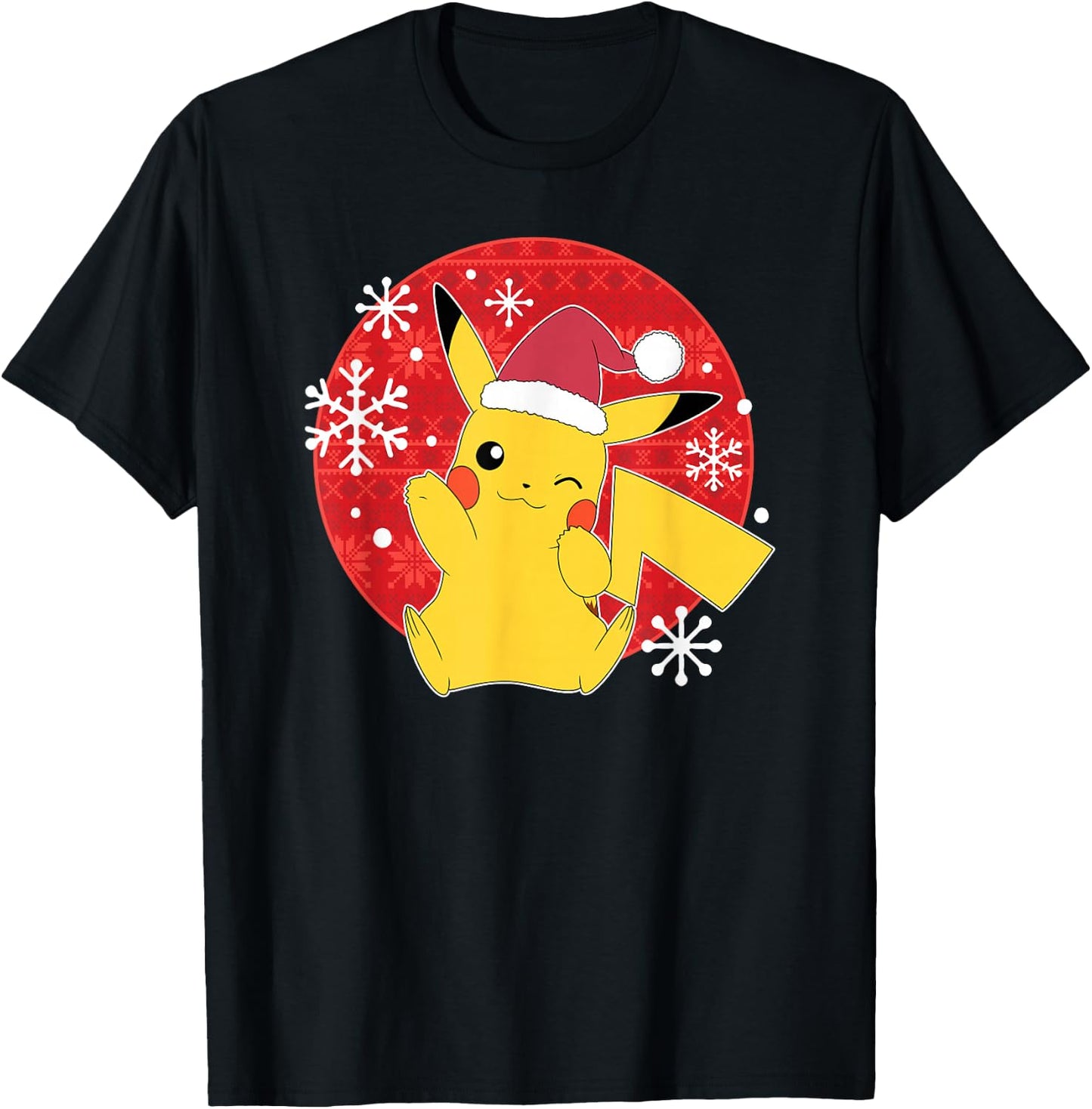 Pokémon - Pikachu Santa Hat Ugly Sweater T-Shirt - T-Shirt | Black