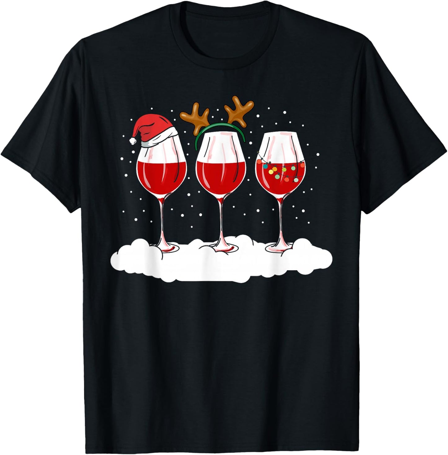 Funny Wine Gifts Men Women Wine Ugly Christmas Wine T-Shirt - T-Shirt | Black