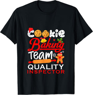 Cookie Baking Team Quality Inspector Funny christmas Holiday T-Shirt - T-Shirt | Black