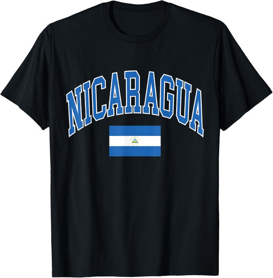 Nicaragua Flag T-Shirt - T-Shirt | Black