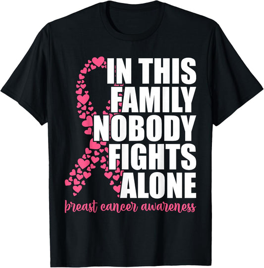 Breast Cancer Shirts for Family Pink Breast Cancer Awareness T-Shirt - T-Shirt | Black