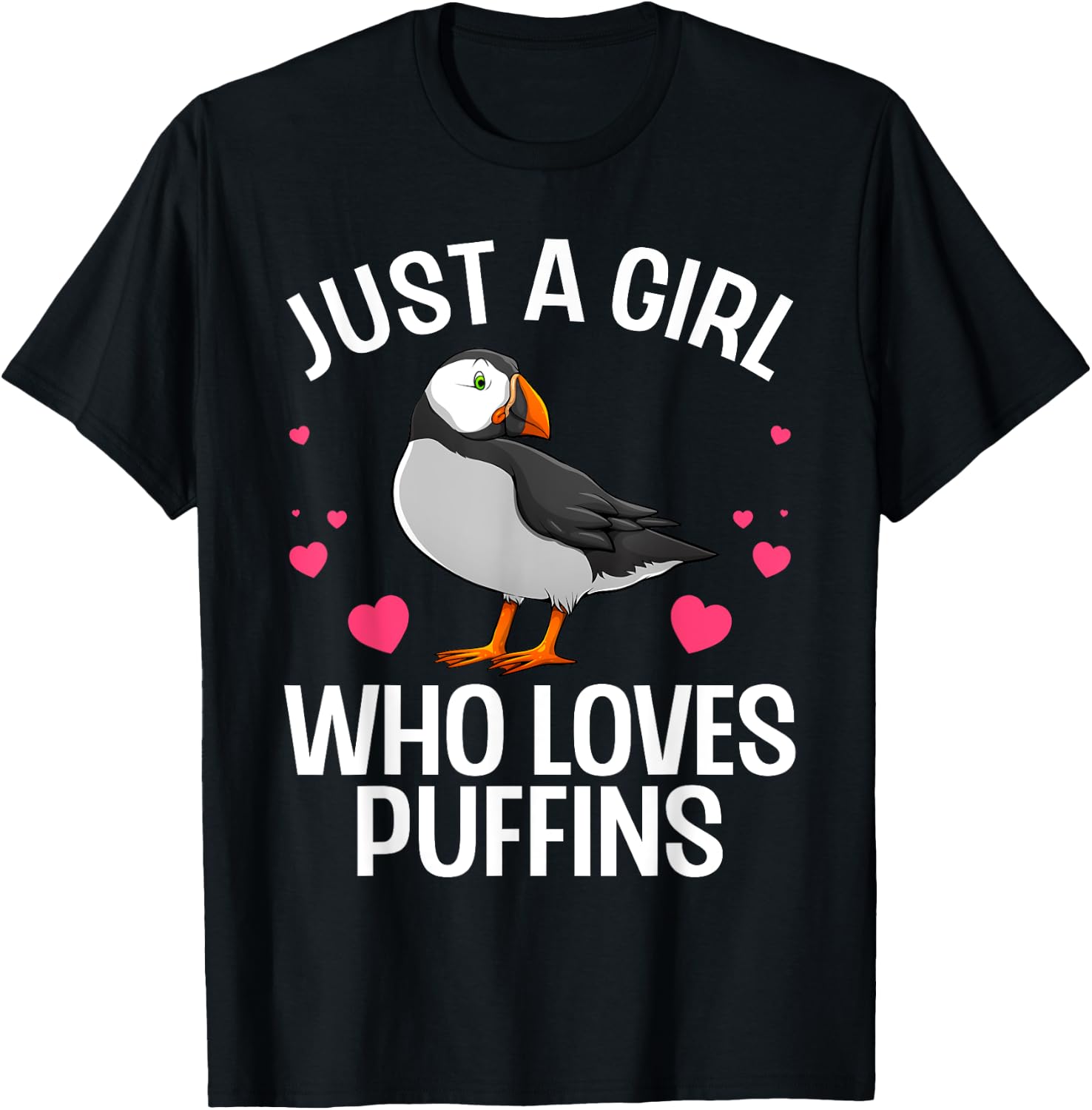 Best Puffin Girls Rare Bird Lover Birdwatching T-Shirt - T-Shirt | Black