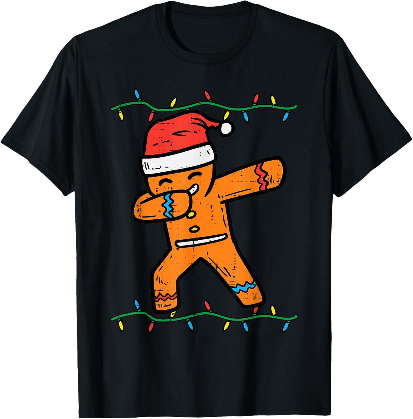 Dabbing Gingerbread Man Cookie Christmas Boys Men Kids Xmas T-Shirt - T-Shirt | Black