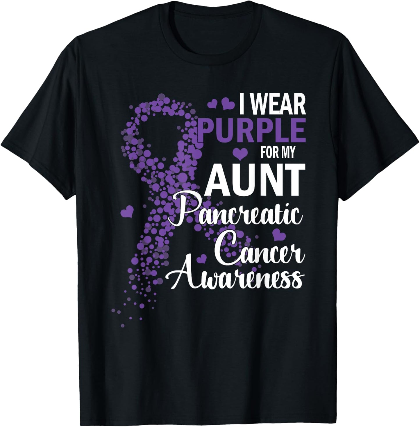 I Wear Purple For My Aunt Pancreatic Cancer Awareness Month T-Shirt - T-Shirt | Black