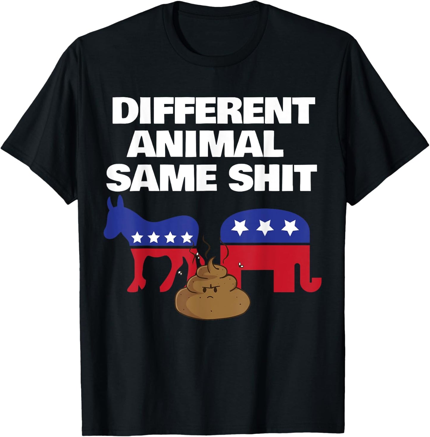 Different Animal Same Shit Frustrated Independent Voter T-Shirt - T-Shirt | Black