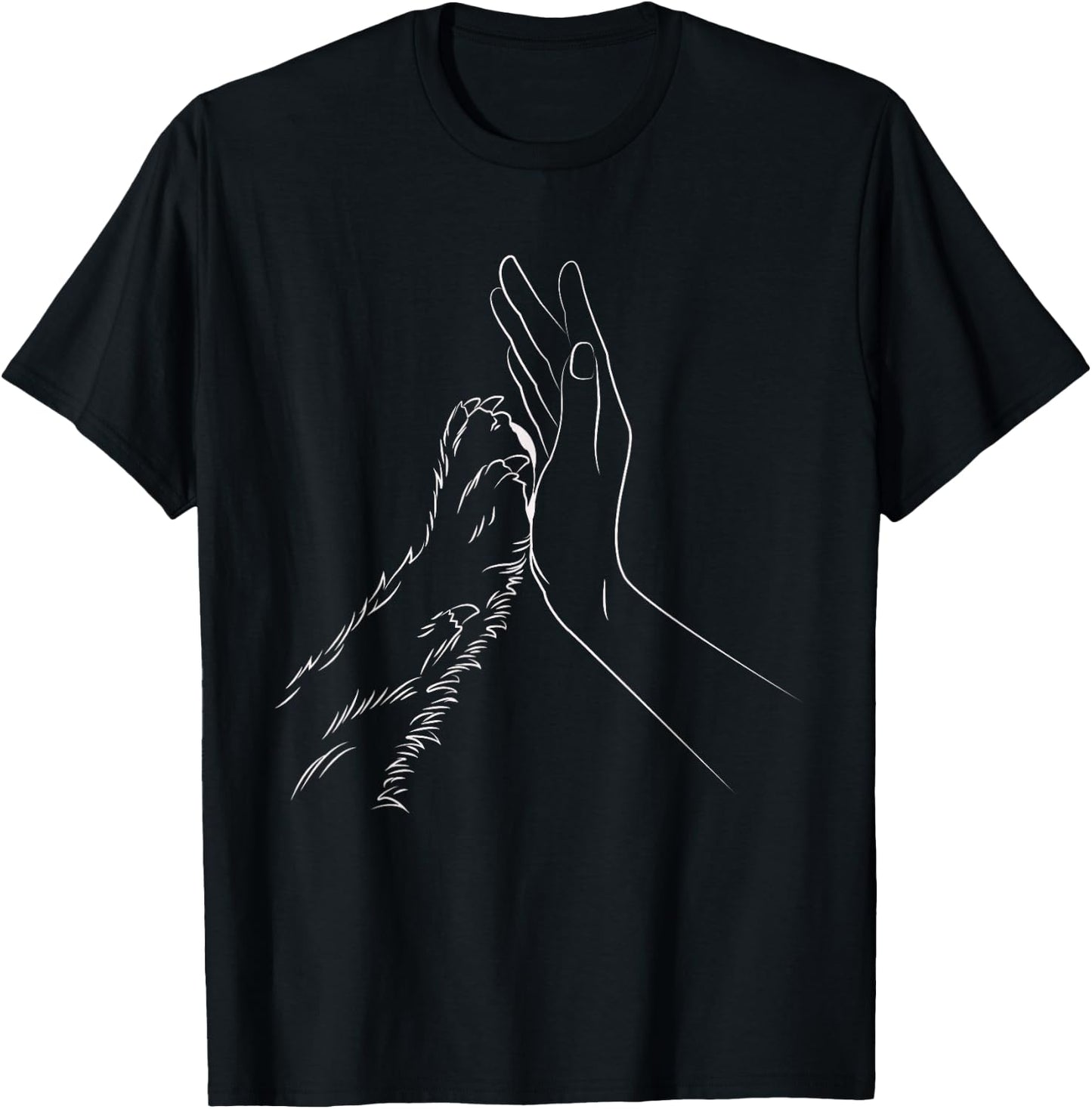 Paw Human Hand Dog Lovers Dog Owners T-Shirt - T-Shirt | Black